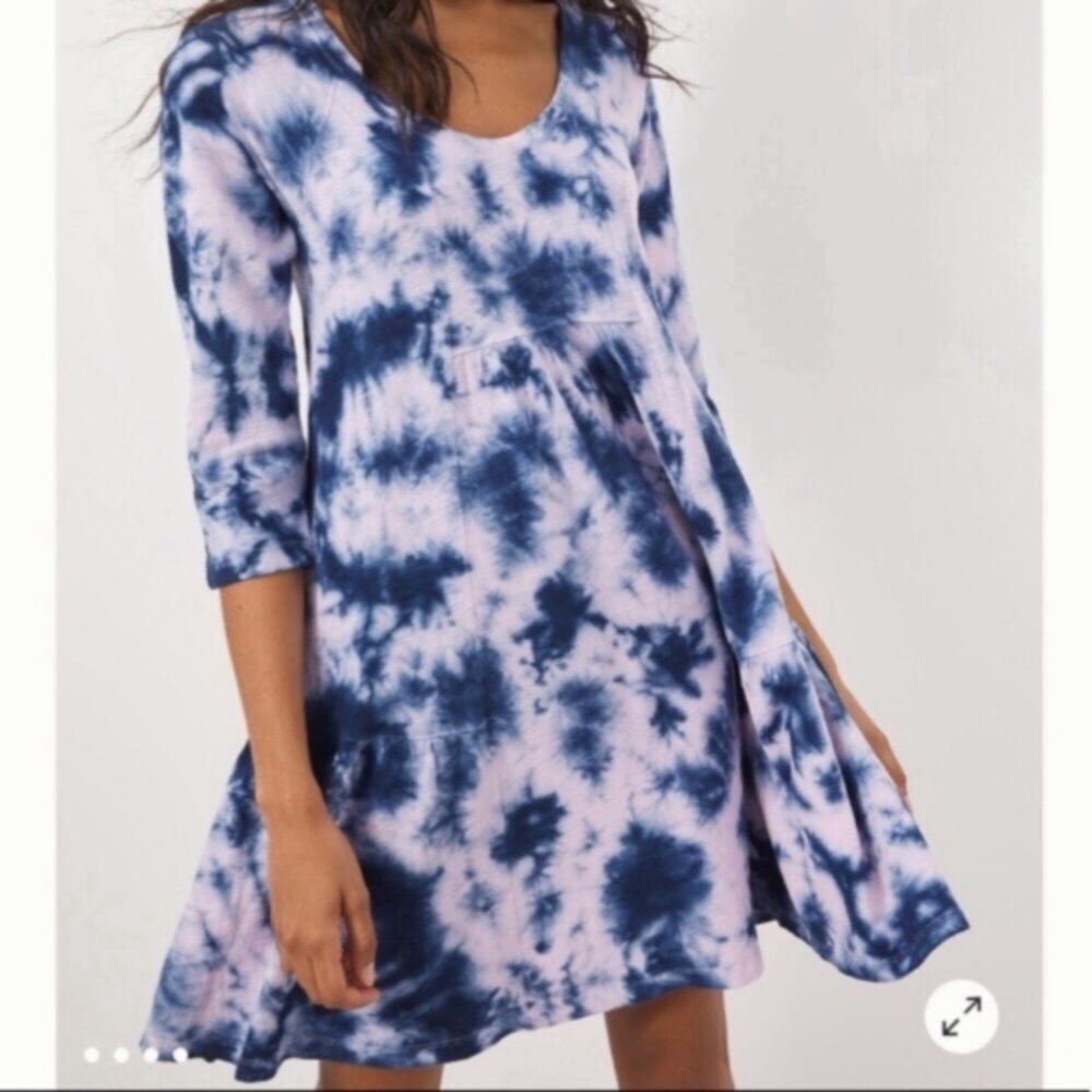 Anthropologie Saturday Sunday Tiered Pollie Oversized Tie Dye Dress